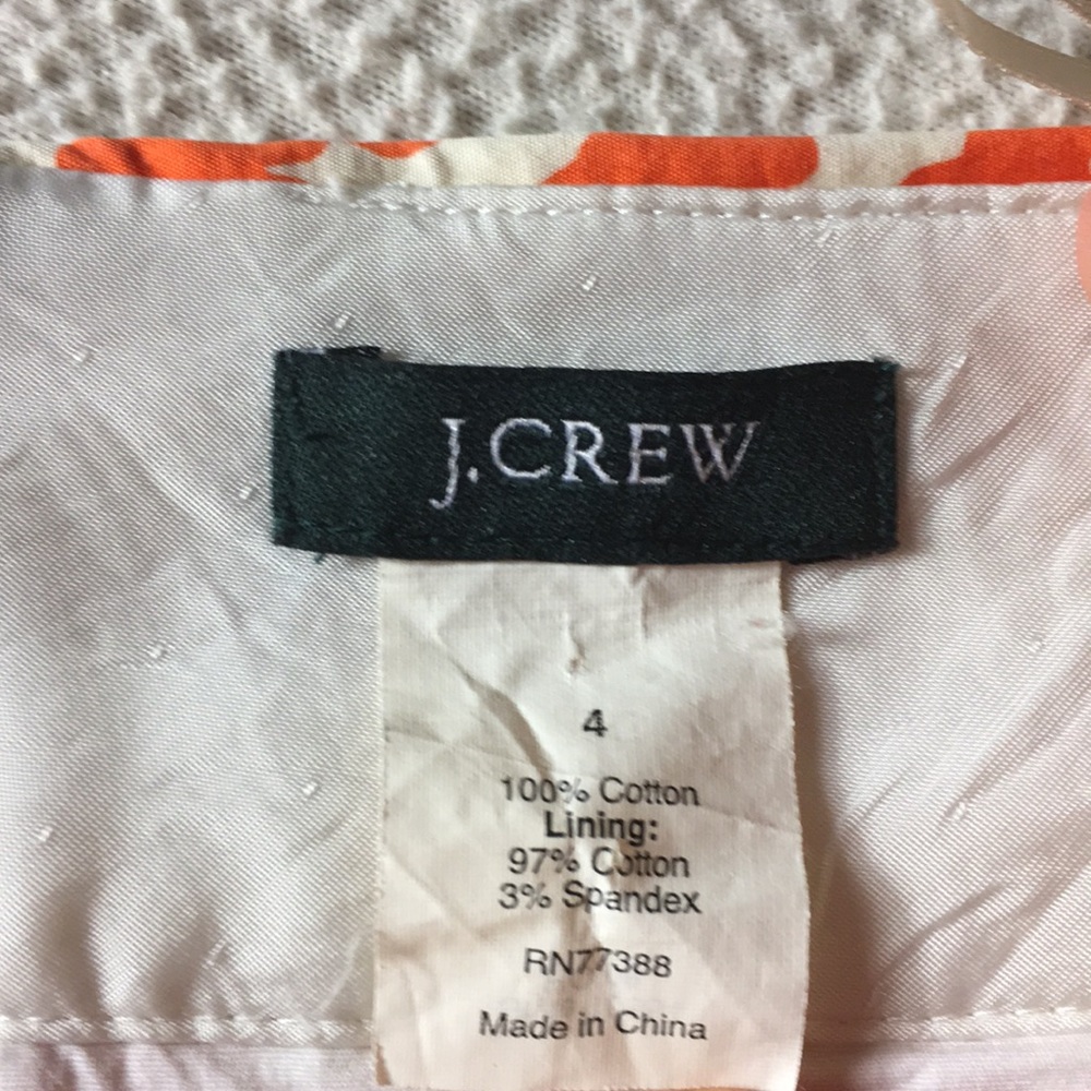 Jcrew size 4 skirt orange and cream - Picture 2 of 5
